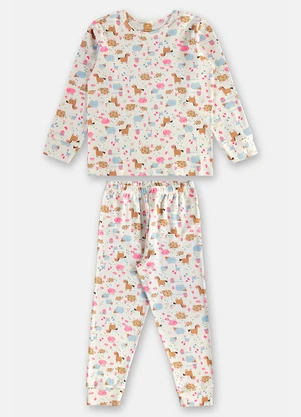 Up Baby - Pijama Infantil Unissex em Suedine Branco - UP BABY
