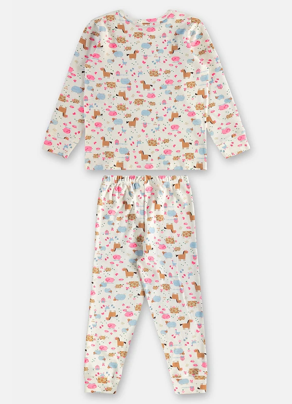 Up Baby - Pijama Infantil Unissex em Suedine Branco 3