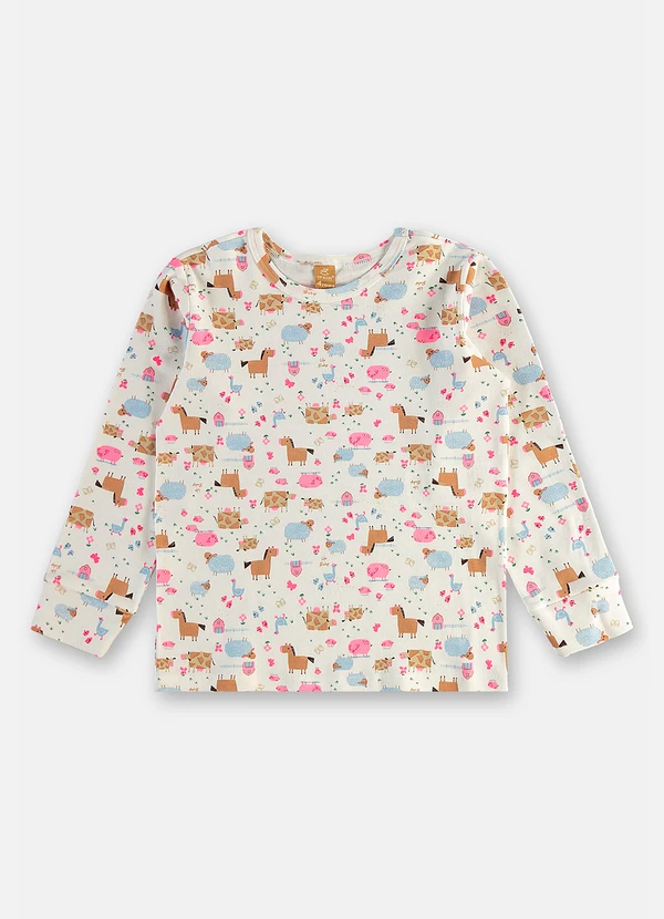 Up Baby - Pijama Infantil Unissex em Suedine Branco 4