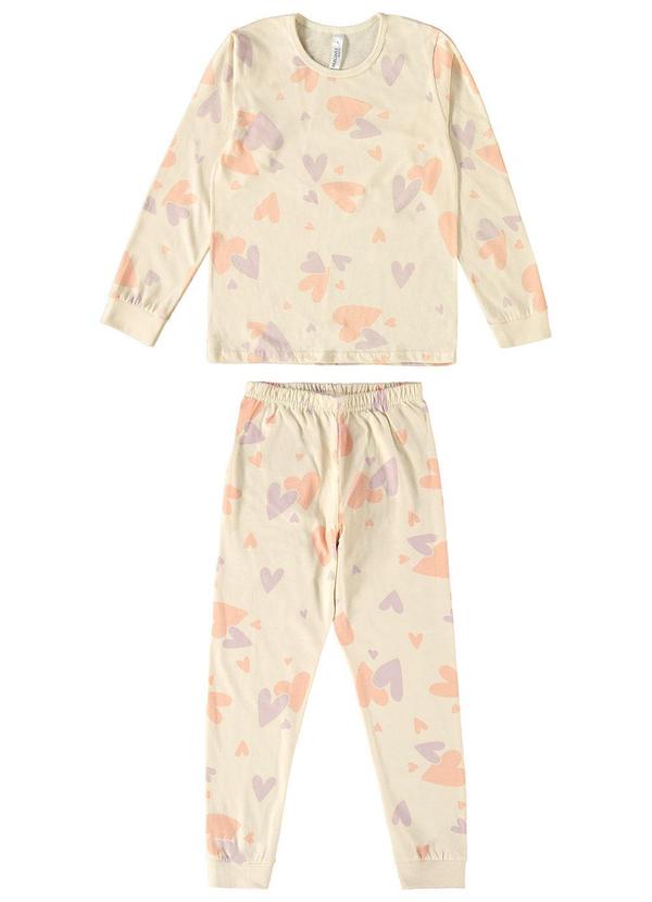 Malwee Kids - Pijama Jogger Corações Menina Bege