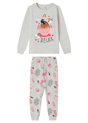 Malwee Kids - Pijama Jogger Dog Relax Cinza Claro - MALWEE KIDS