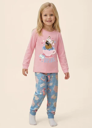 Malwee Kids - Pijama Jogger Dog Relax Rosa Claro - MALWEE KIDS