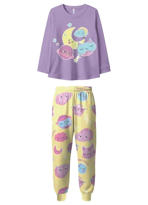 Malwee Kids - Pijama Jogger Gatinho Intergaláctico Lavanda - MALWEE KIDS