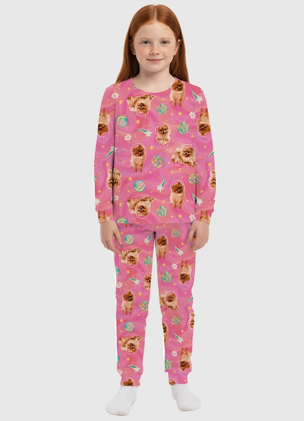 Malwee Kids - Pijama Jogger Lulu Astronauta Rosa