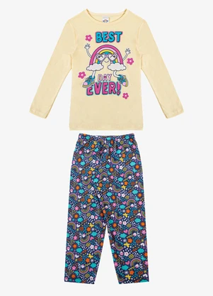 Rovitex - Pijama Longo Brilha no Escuro Kappes Amarelo - ROVITEX