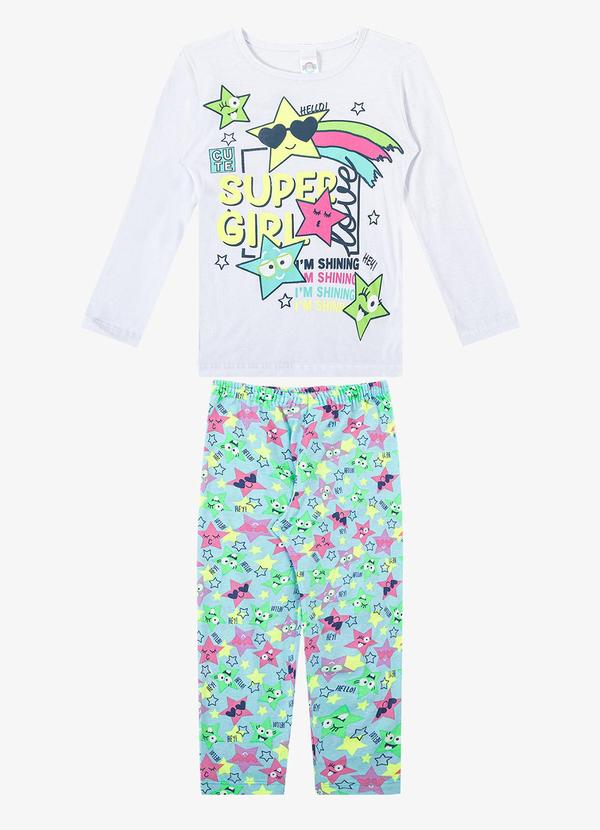 Rovitex - Pijama Longo Brilha no Escuro Kappes Branco