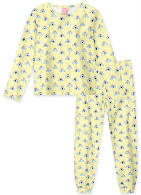 Lilica Ripilica - Pijama Longo Feminino Infantil Amarelo