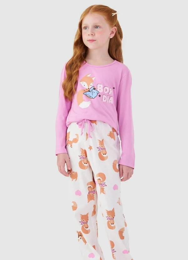 Rovitex - Pijama Longo Infantil Rosa