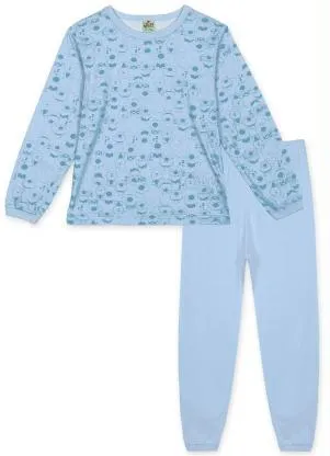 Lilica Ripilica - Pijama Longo Infantil Unissex Azul - LILICA RIPILICA