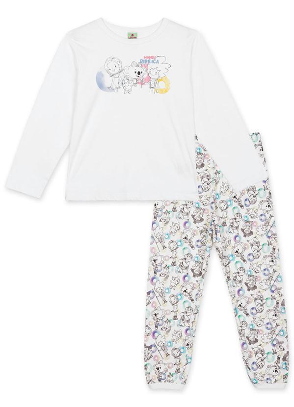Lilica Ripilica - Pijama Longo Infantil Unissex Branco