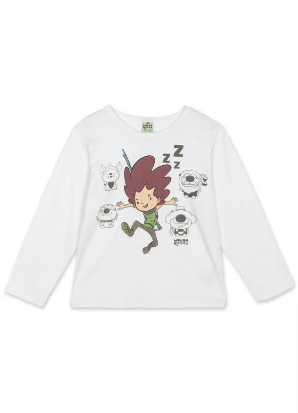 Lilica Ripilica - Pijama Longo Infantil Unissex Branco 2