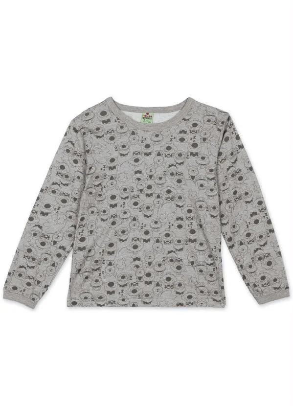 Lilica Ripilica - Pijama Longo Infantil Unissex Cinza 2