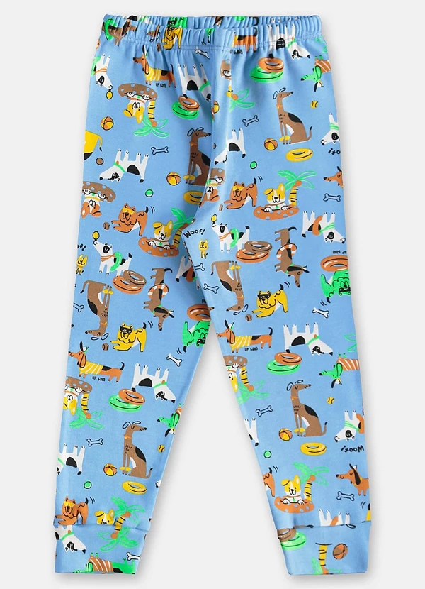 Up Baby - Pijama Longo Infantil Unissex Suedine Azul 5