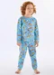 Up Baby - Pijama Infantil Unissex em Suedine Branco - variação: Azul