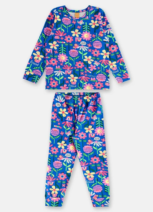 Up Baby - Pijama Longo Infantil Unissex Suedine Up Baby Azul 2