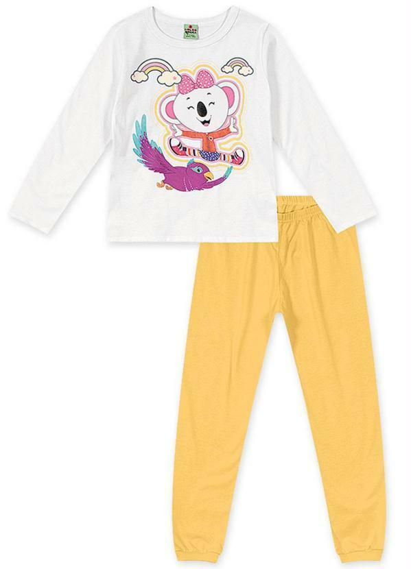 Lilica Ripilica - Pijama Longo Malha Branco