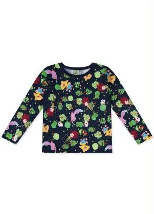 Lilica Ripilica - Pijama Longo Malha Menina Azul - LILICA RIPILICA