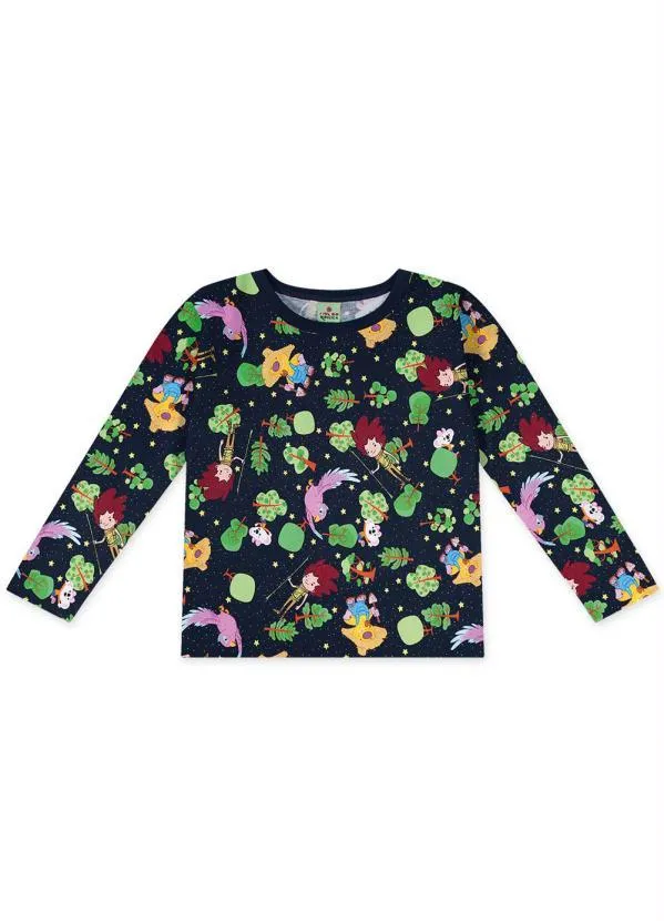 Lilica Ripilica - Pijama Longo Malha Menina Azul 2