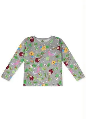 Lilica Ripilica - Pijama Longo Malha Menina Cinza - LILICA RIPILICA
