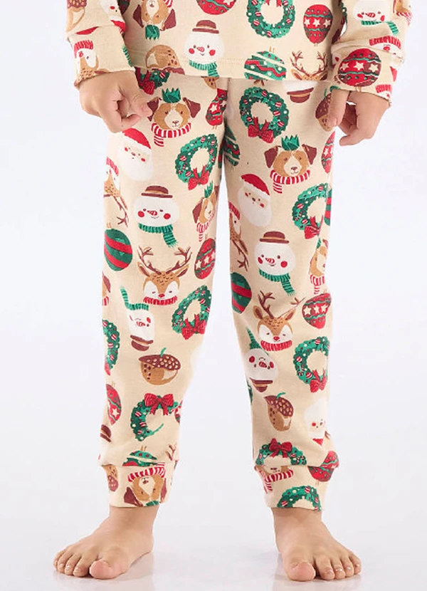 Up Baby - Pijama Longo Natalino Suedine Bege 4