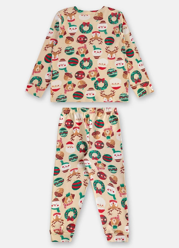 Up Baby - Pijama Longo Natalino Suedine Bege 6