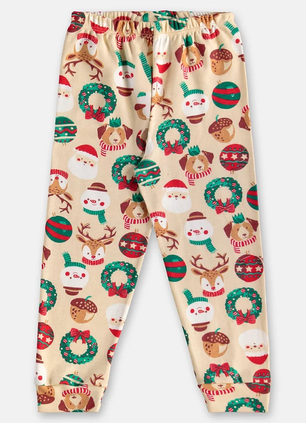 Up Baby - Pijama Longo Natalino Suedine Bege 9