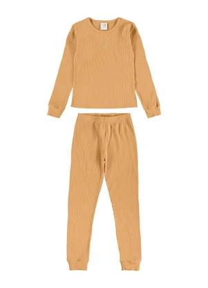 Pulla Bulla - Pijama Malha Canelada Bege - PULLA BULLA