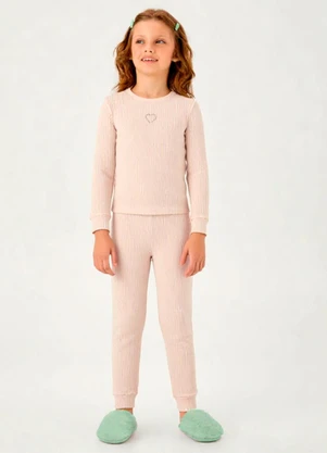 Pulla Bulla - Pijama Malha Canelada Rosa - PULLA BULLA