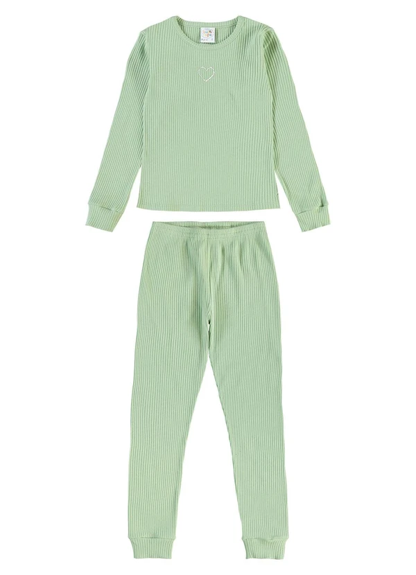 Pulla Bulla - Pijama Malha Canelada Verde