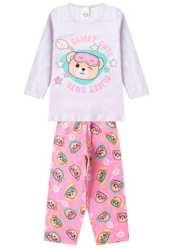 Rovitex - Pijama Manga Longa Brilha no Escuro Branco