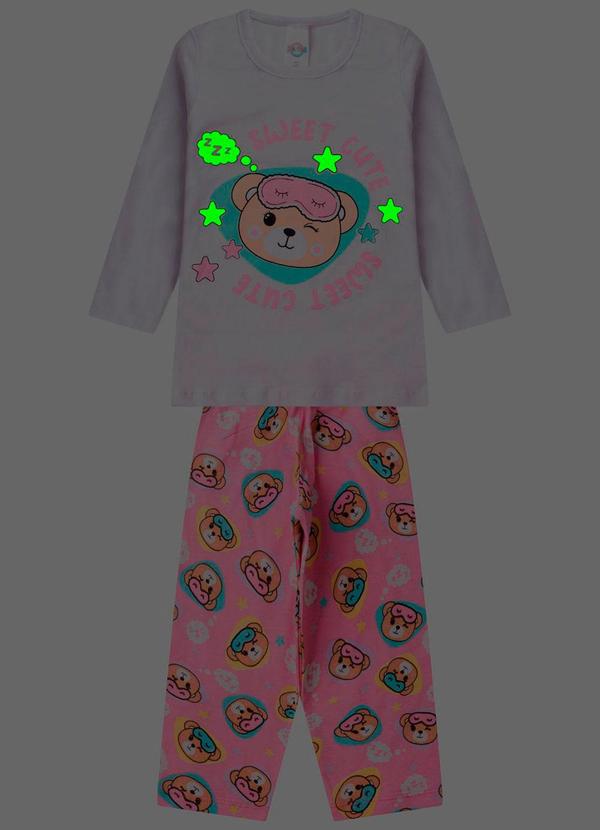 Rovitex - Pijama Manga Longa Brilha no Escuro Branco 2