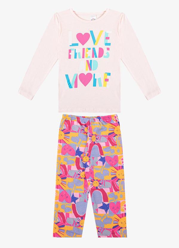 Rovitex - Pijama Manga Longa Brilha no Escuro Kappes Rosa 1