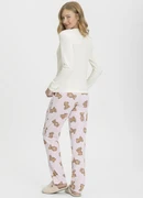 produto Mensageiro do Sonhos - Pijama Manga Longa e Calça com Estampada Bege imagem 2