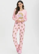 produto Mensageiro do Sonhos - Pijama Manga Longa e Calça com Estampada Rosa