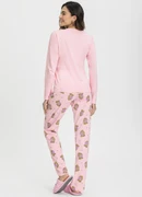 produto Mensageiro do Sonhos - Pijama Manga Longa e Calça com Estampada Rosa imagem 2