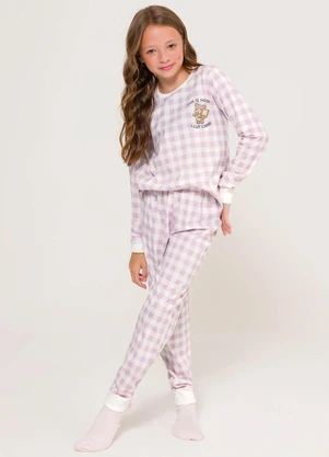 Espaço Pijama - Pijama Manga Longa Infantil Lilás - ESPAÇO PIJAMA