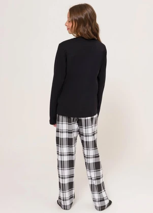 Espaço Pijama - Pijama Manga Longa Infantil Preto - ESPAÇO PIJAMA
