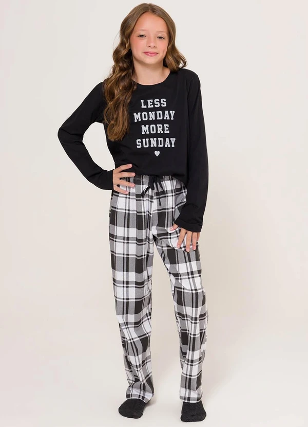 Espaço Pijama - Pijama Manga Longa Infantil Preto