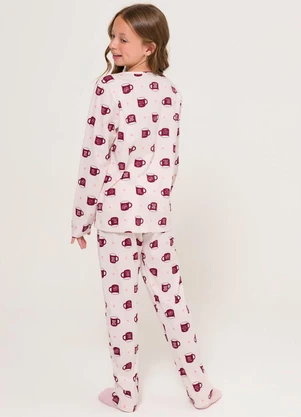 Espaço Pijama - Pijama Manga Longa Infantil Rosa - ESPAÇO PIJAMA