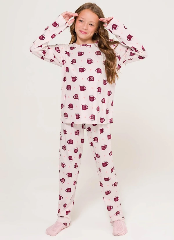 Espaço Pijama - Pijama Manga Longa Infantil Rosa