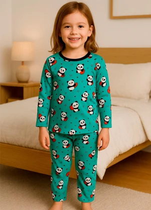 Dukali - Pijama Manga Longa Suede Infantil Estampado - DUKALI