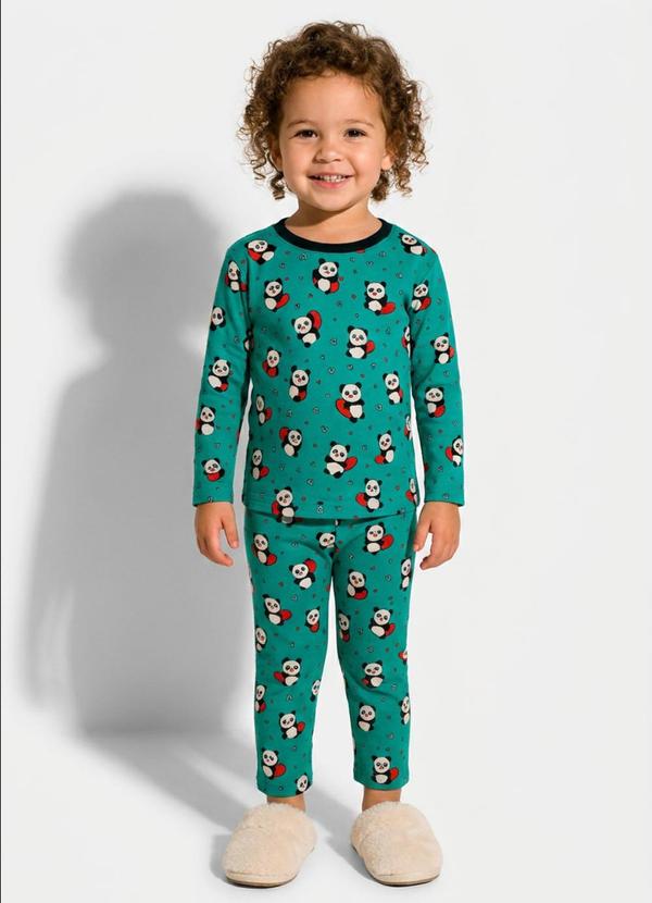 Dukali - Pijama Manga Longa Suede Infantil Estampado