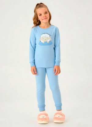 Pulla Bulla - Pijama Meia Malha Azul - PULLA BULLA