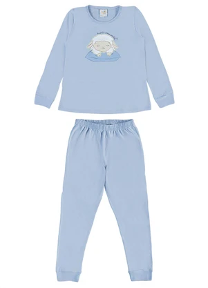 Pulla Bulla - Pijama Meia Malha Azul - PULLA BULLA
