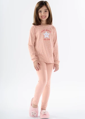 Pulla Bulla - Pijama Meia Malha e Cotton Leve Rosa - PULLA BULLA