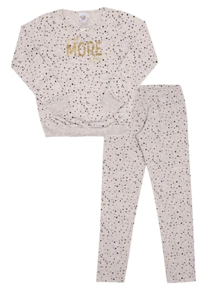 Pulla Bulla - Pijama Meia Malha Feminina Cinza - PULLA BULLA