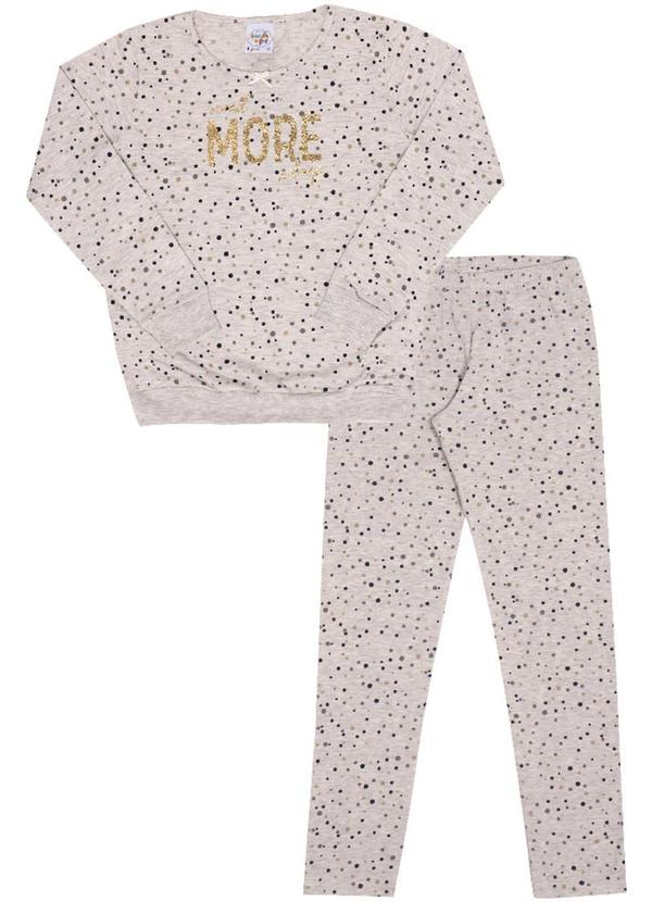 Pulla Bulla - Pijama Meia Malha Feminina Cinza