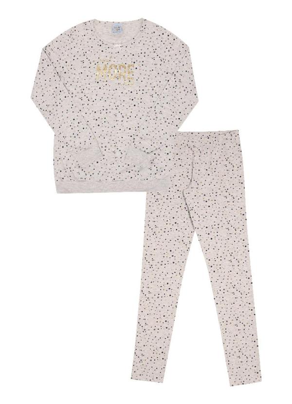 Pulla Bulla - Pijama Meia Malha Feminina Cinza