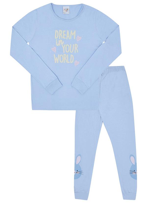 Pulla Bulla - Pijama Meia Malha Ramada Azul 2