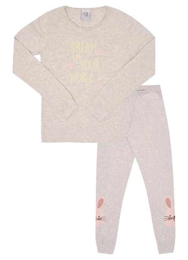 Pulla Bulla - Pijama Meia Malha Ramada Cinza